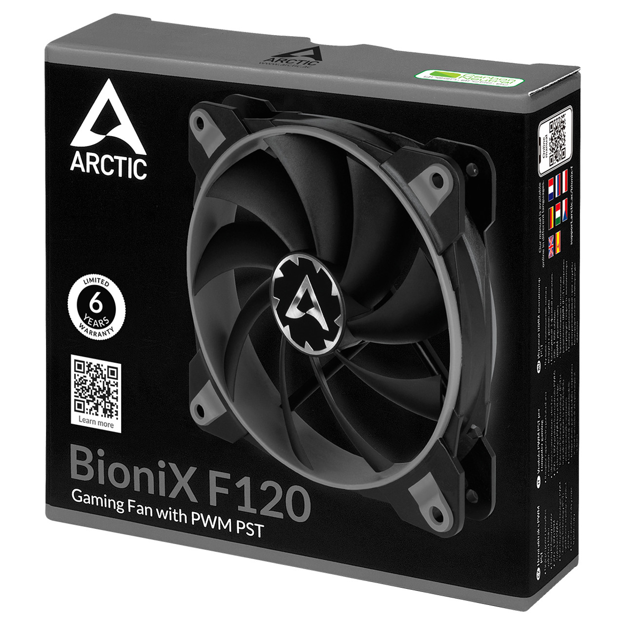 Arctic ACFAN00163A BioniX F120-120 mm Gaming Case Fan with PWM Sharing Technology (PST), 200–1800 RPM - Grey