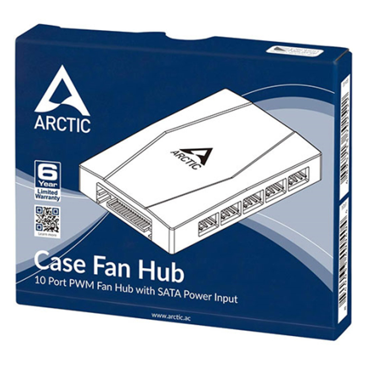 ARCTIC ACFAN00175A Case Fan Hub - 10-fold PWM Fan Distributor with SATA Power - Black