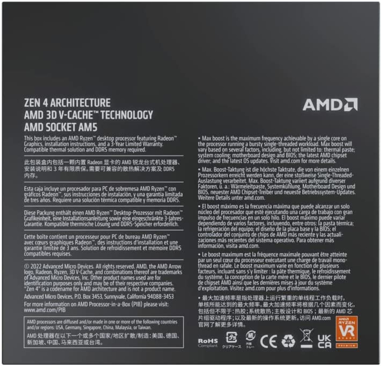 AMD Ryzen 9 7950X3D Processor (Zen 4) 16-Core 4.2GHz AM5 120W Desktop CPU 100-100000908WOF
