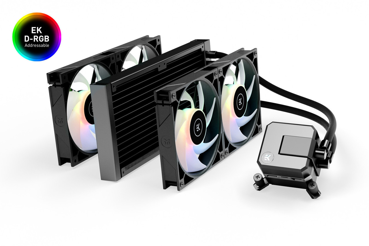 EK AIO 280mm, D-RGB All-in-One CPU Cooler with EK-Vardar High-Performance  PMW Fans, Water Cooling Computer Parts, 140mm Fan, Intel 115X/1200/2066,  AMD