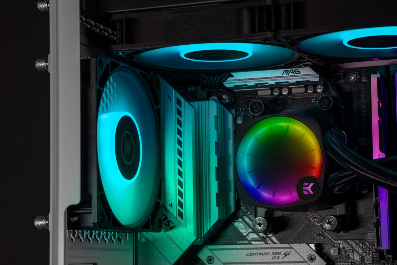 EKWB LUX-360 Nucleus AIO CR360 Lux D-RGB Liquid CPU Cooler with 120mm EK FPT Fans, Compatible with Intel & AMD