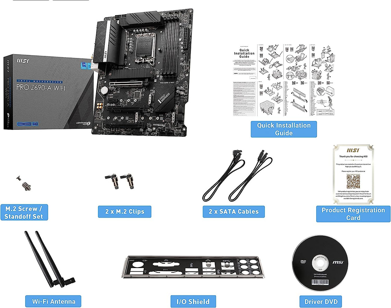 Special Bundle Intel Core i7-12700K CPU Desktop Processor 125W w/ MSI PRO Z690-A WiFi DDR5 Motherboard