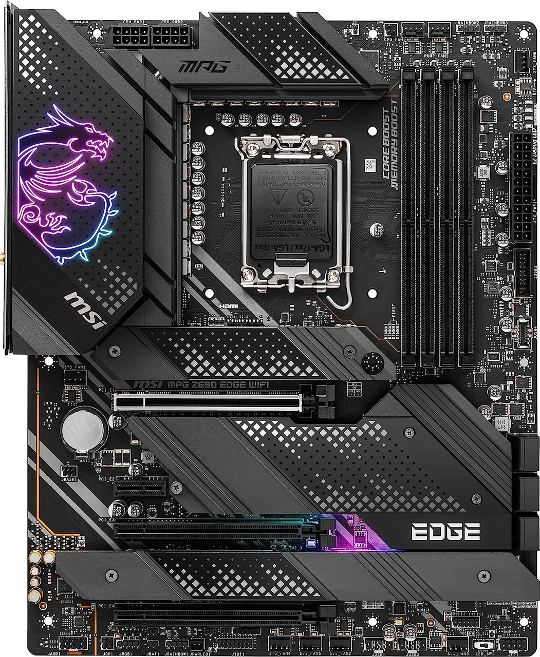 MSI Z690 EDGE WIFI DDR5 Gaming Motherboard (ATX, 12th Gen Intel, LGA 1700 , DDR5, PCIe 5, 2.5G LAN, M.2 Slots, Wi-Fi 6E)