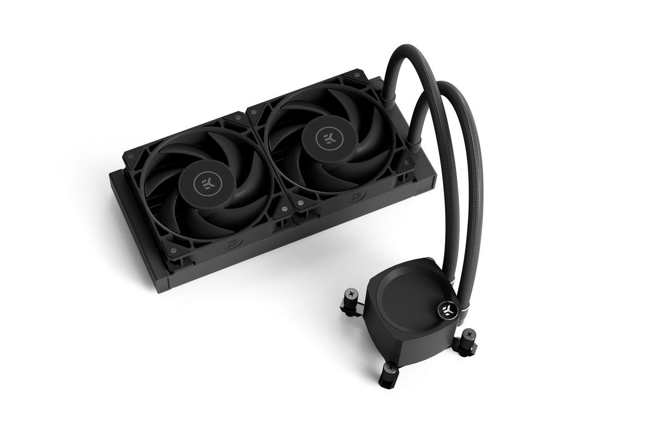 EKWB Dark CR-240 Nucleus AIO 240mm CPU Cooler with EK FPT Fans 120mm Fan  Compatible with Intel & AMD