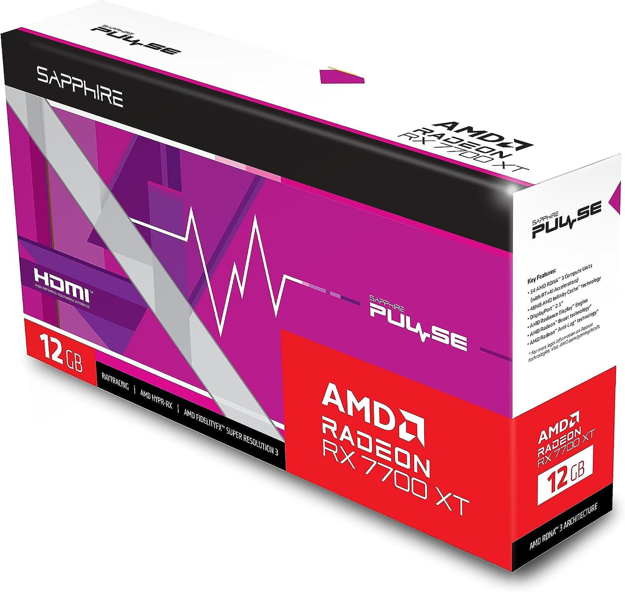 Sapphire Pulse AMD Radeon RX 7700 XT Gaming Graphics Card with 12GB GDDR6, AMD RDNA 3 (11335-04-20G)