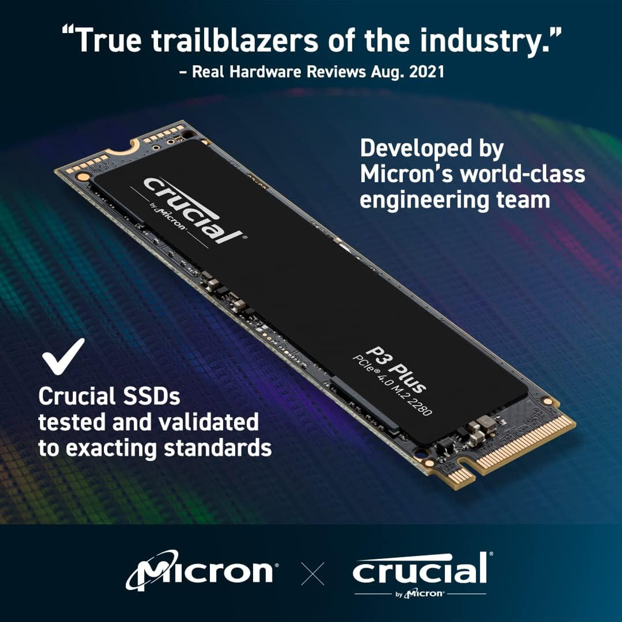 Crucial P3 Plus 500GB PCIe Gen4 3D NAND NVMe M.2 SSD up to 4700MB/s Solid State Drive CT500P3PSSD8