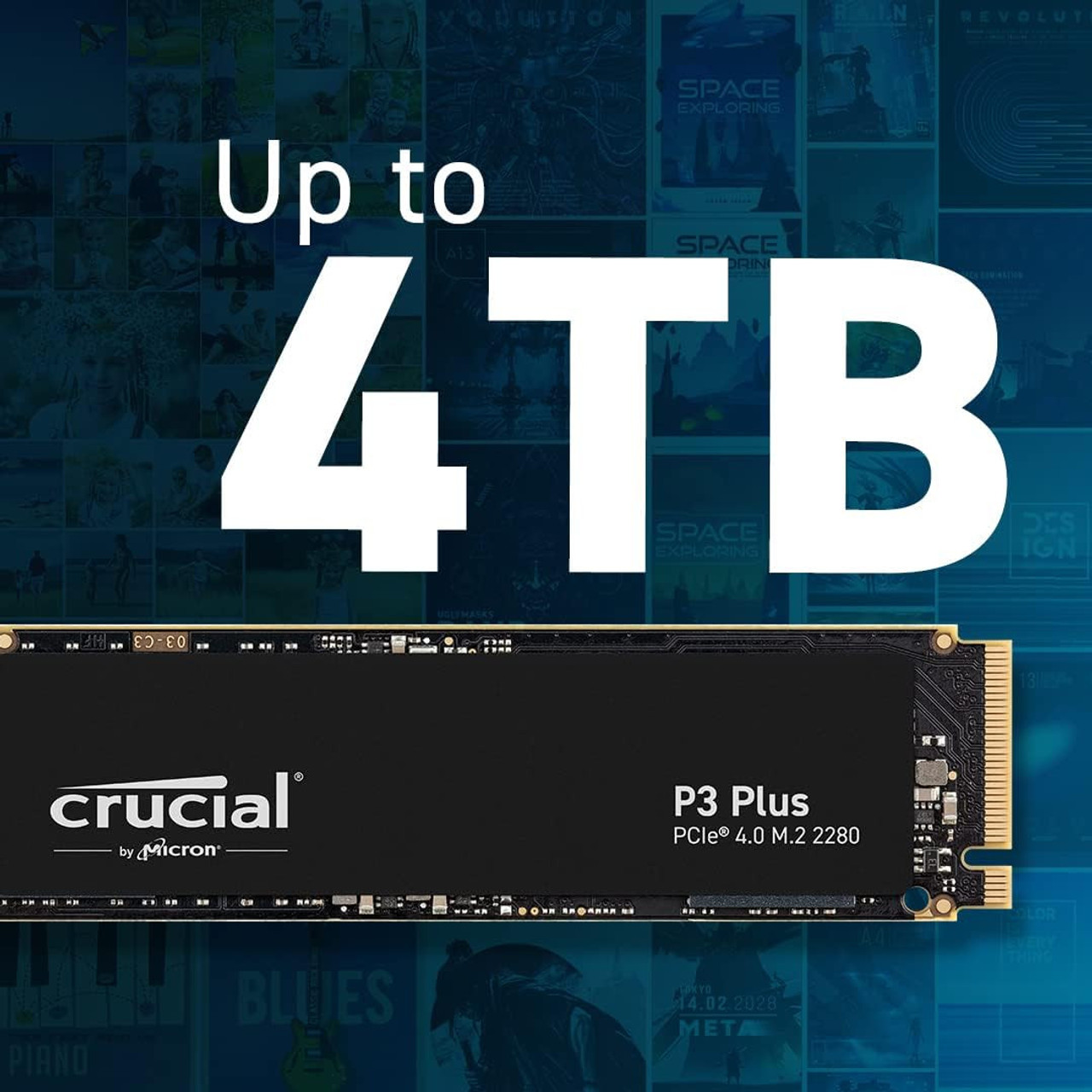 Crucial P3 Plus 2TB PCIe Gen4 3D NAND NVMe M.2 SSD up to