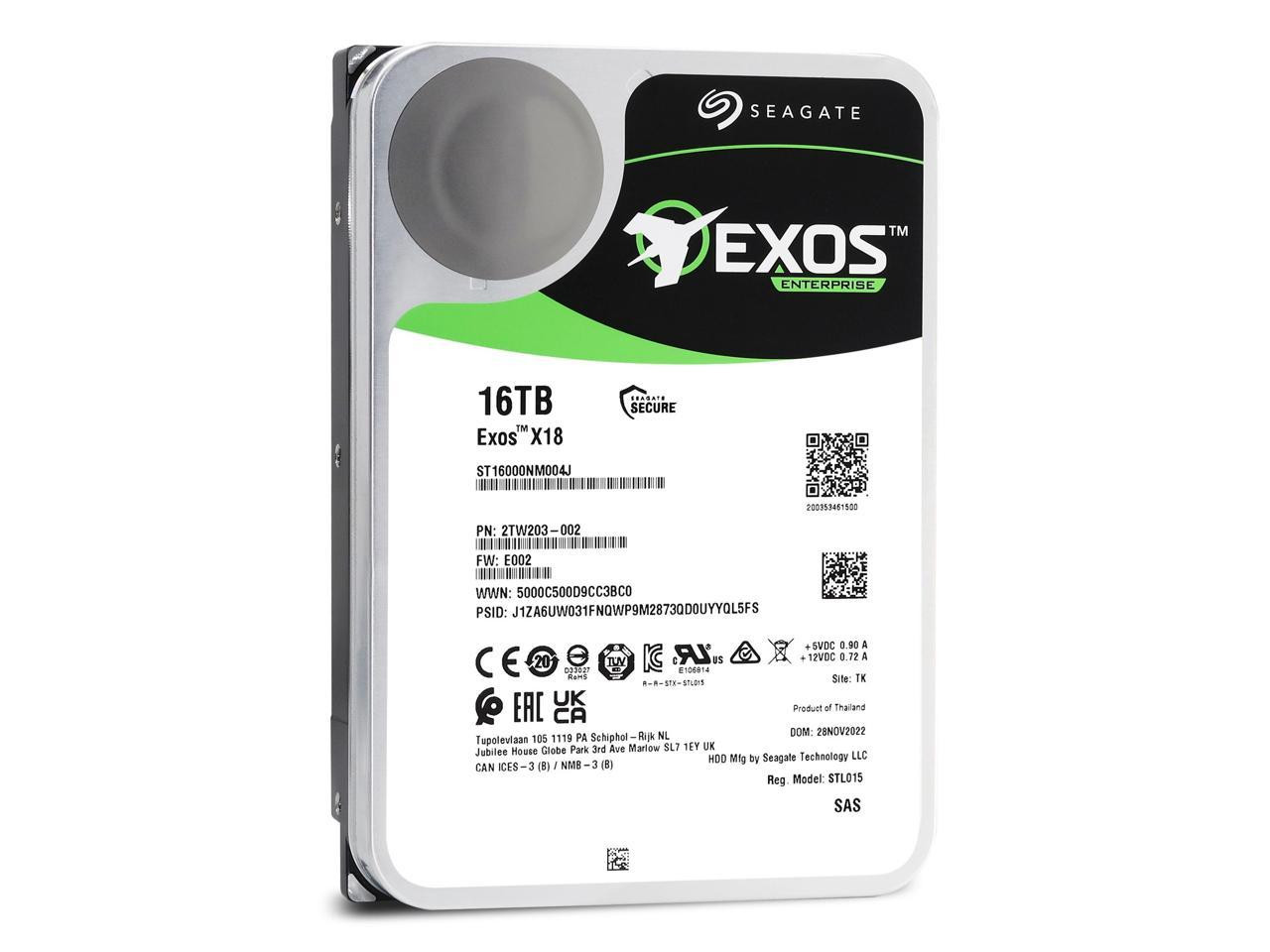 Seagate Exos X18 16TB HDD 3.5" SAS Internal Hard Disk Drive (ST16000NM004JSP)