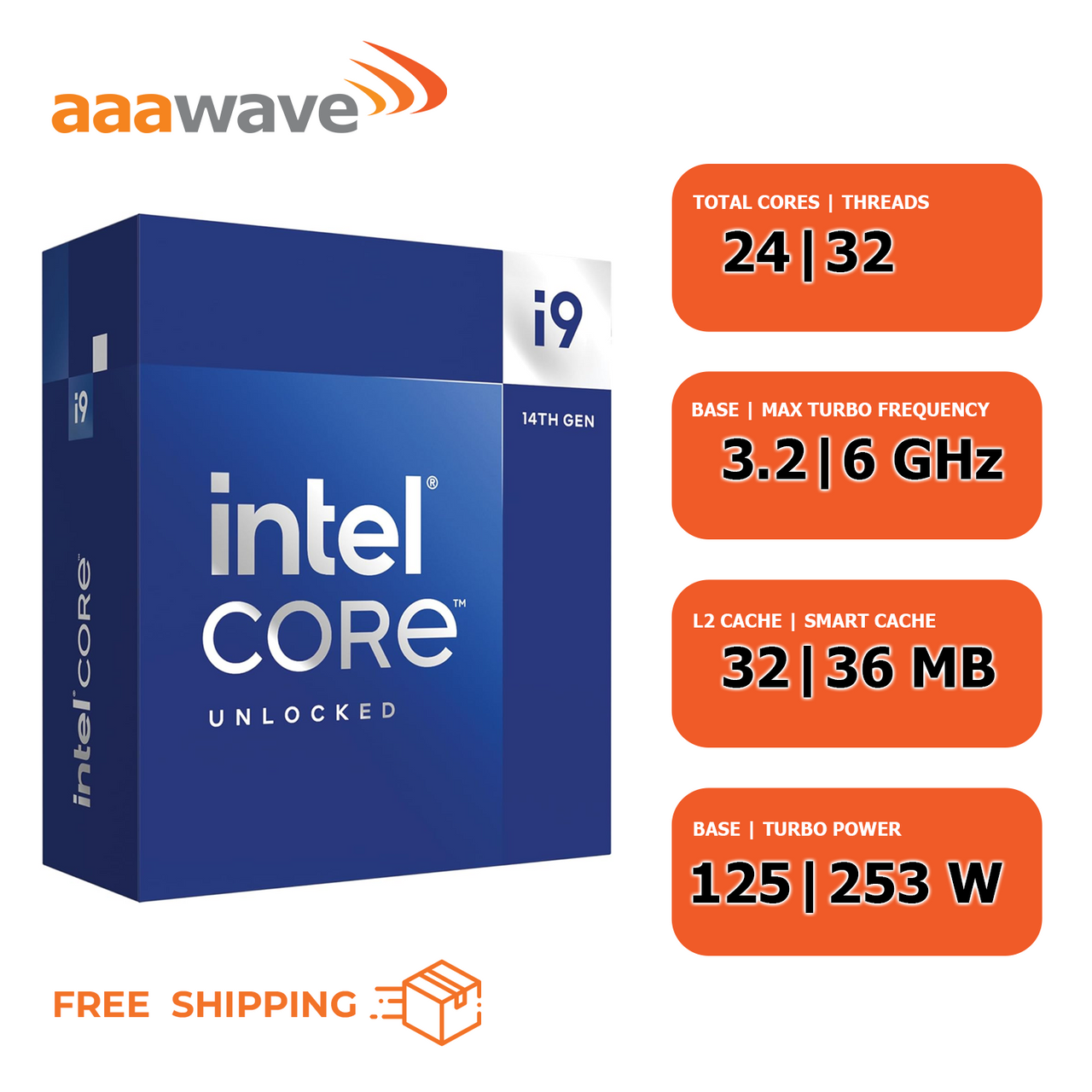 Intel Core i9-14900K - Core i9 14th Gen 24-Core (8P+16E) LGA 1700 125W Intel  UHD Graphics 770 Desktop Processor - Boxed - BX8071514900K 