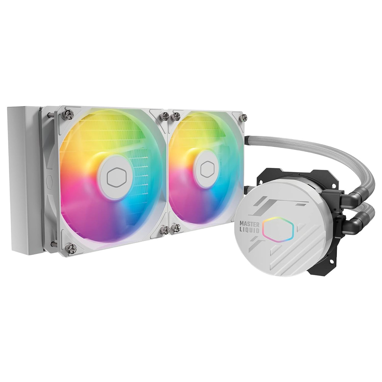 Cooler Master MasterLiquid 240L Core ARGB 120mm 4-Pin PWM 1750RPM AIO Liquid Cooler - White (MLW-D24M-A18PZ-RW)