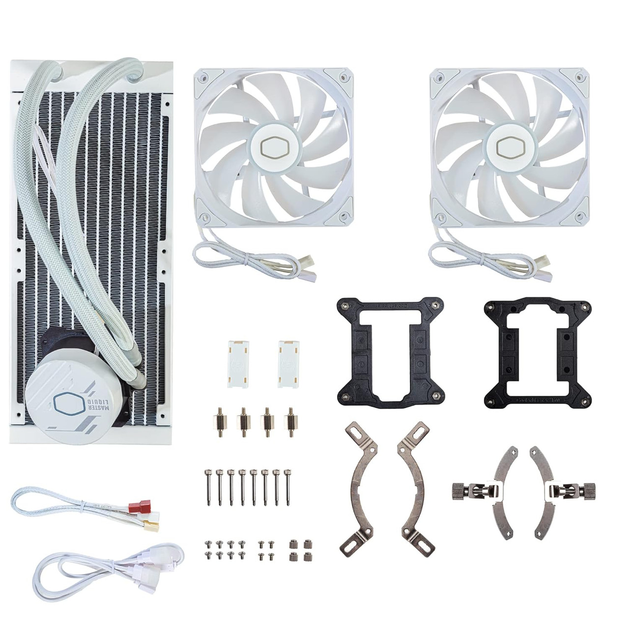 Cooler Master MasterLiquid 240L Core ARGB 120mm 4-Pin PWM 1750RPM AIO Liquid Cooler - White (MLW-D24M-A18PZ-RW)