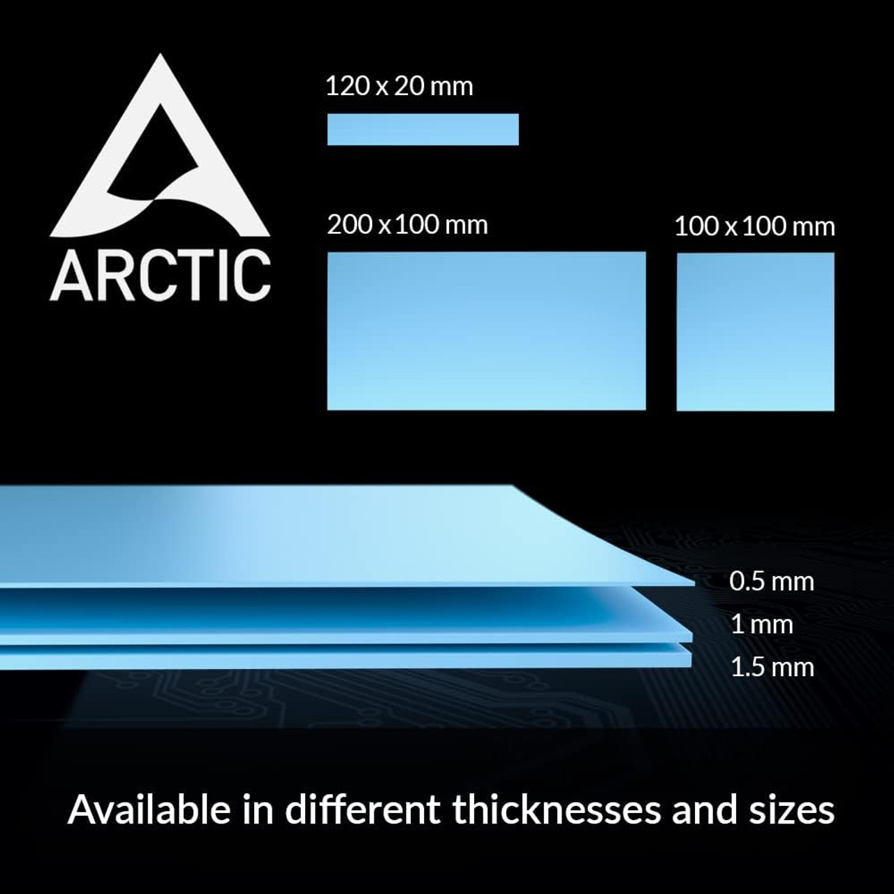 ARCTIC TP-3: Premium Performance Thermal Pad, 200 x 100 x 1.5 mm - 2 Pieces (ACTPD00060A)