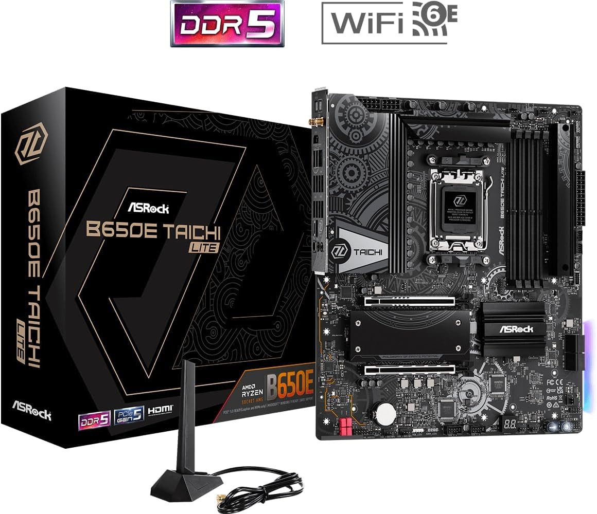 ASRock AM5 DDR5 AMD B650E SATA 6Gb/s Extended ATX Motherboard (B650E TAICHI LITE)