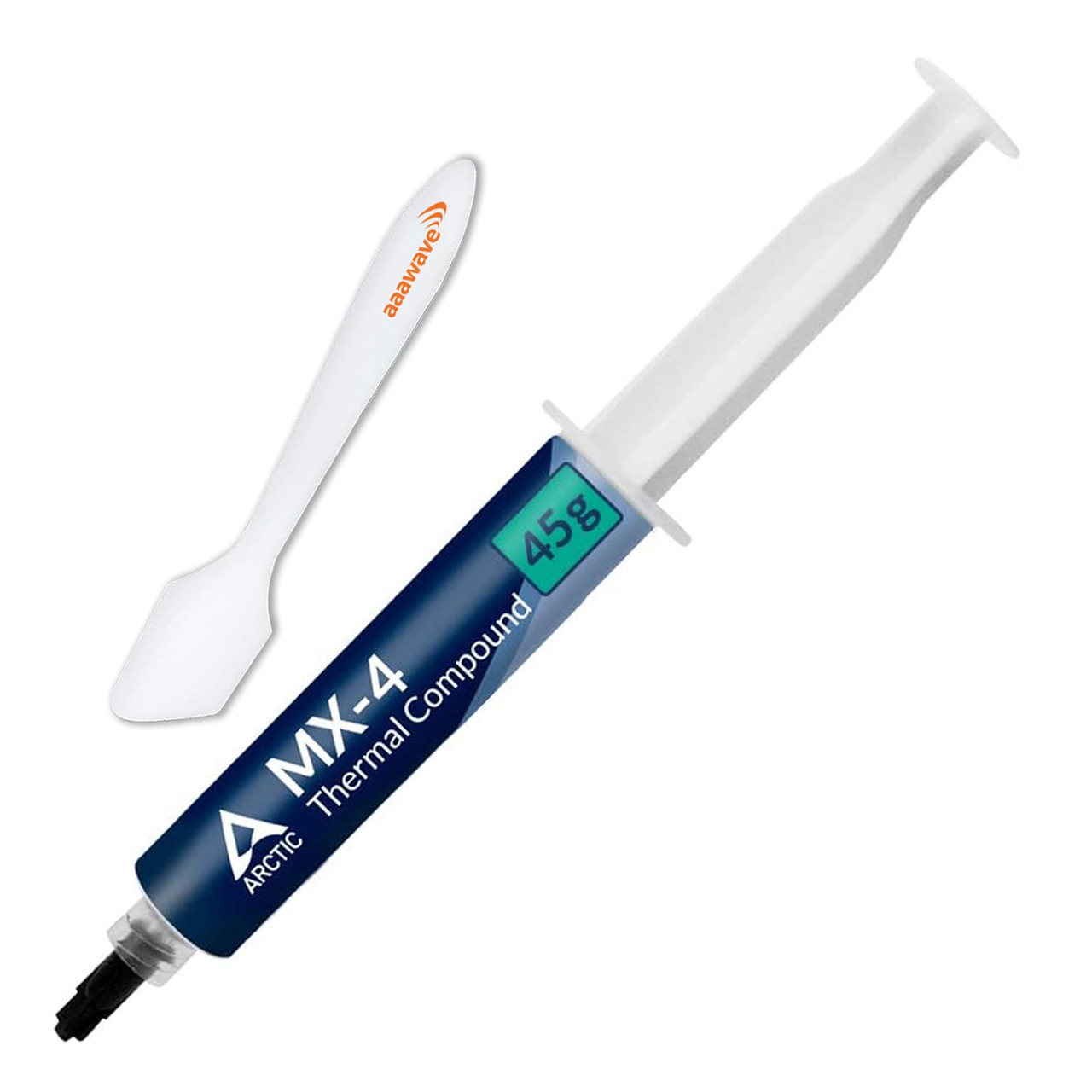 AAAwave ARCTIC MX-4 (incl. Spatula, 45 g) - Premium Performance Thermal Paste for All Processors, Very high Thermal Conductivity, Long Durability, Safe Application, Non-Conductive (ACTCP00024A+SP)