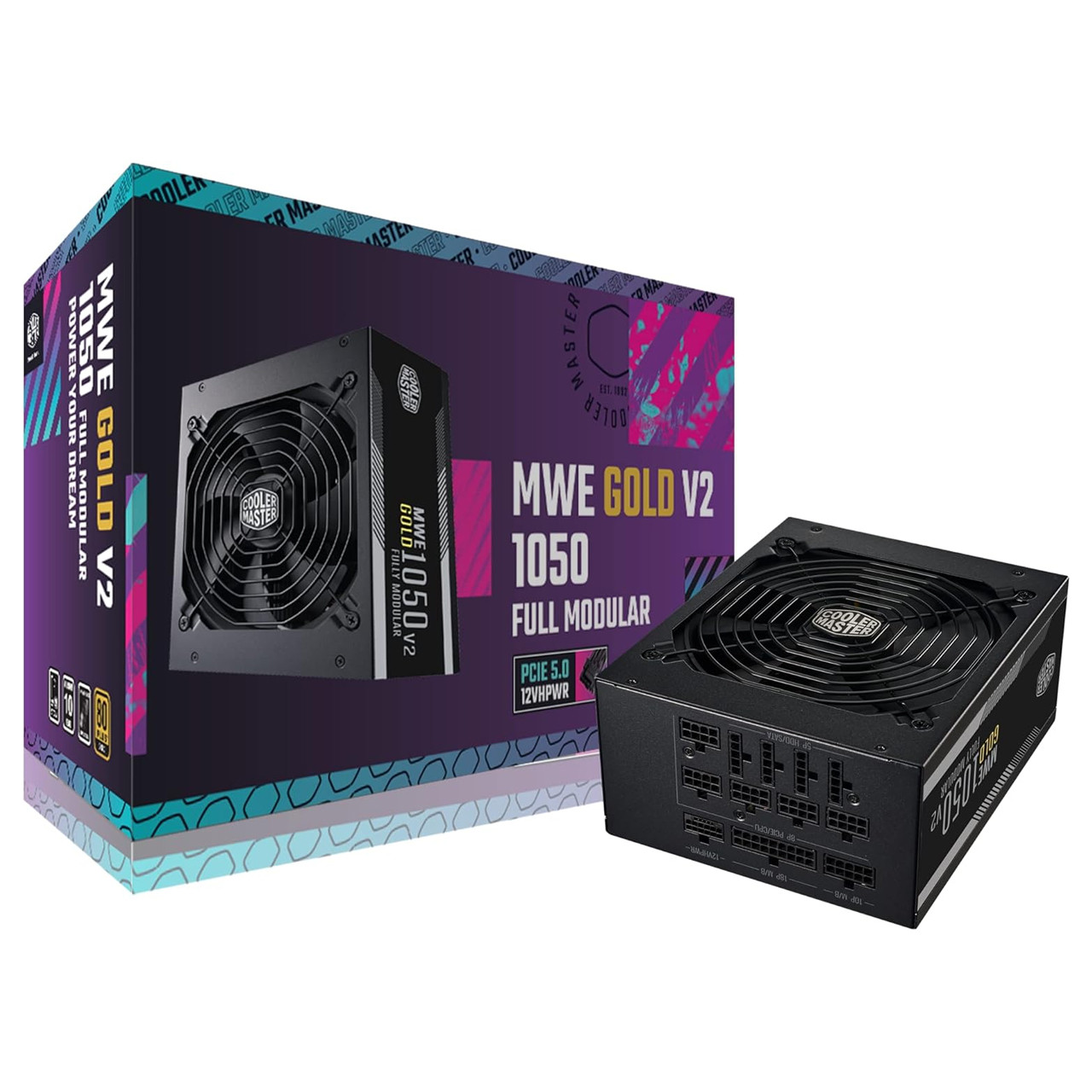 Cooler Master MWE Gold 1050 V2 ATX3.0 Fully Modular Power Supply, 1050W, 80+ Gold,140mm Fan MPE-A501-AFCAG-3US