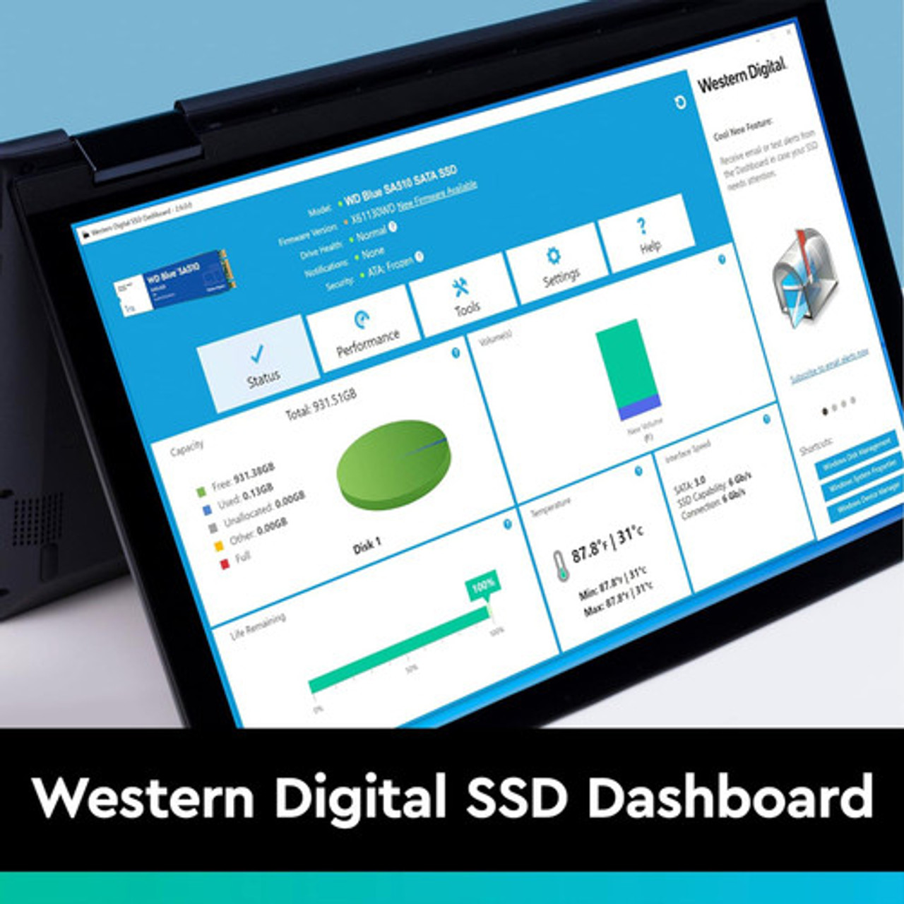 WD 1TB WD Blue SA510 SATA Internal Solid State Drive SSD - SATA III 6 Gb/s, 2.5"/7mm, Up to 560 MB/s (WDS100T3B0A)