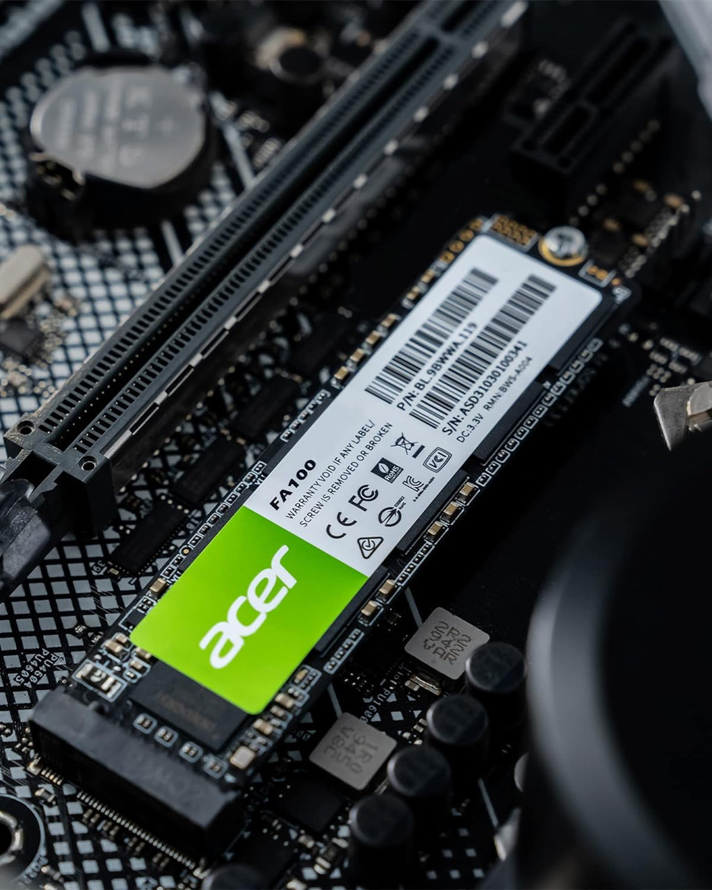 Acer FA100 1TB - M.2 2280 PCIe Gen3 x 4 NVMe Interface, 8 Gb/s, 3D NAND Internal SSD Up to 3300 MB/s (BL.9BWWA.120)