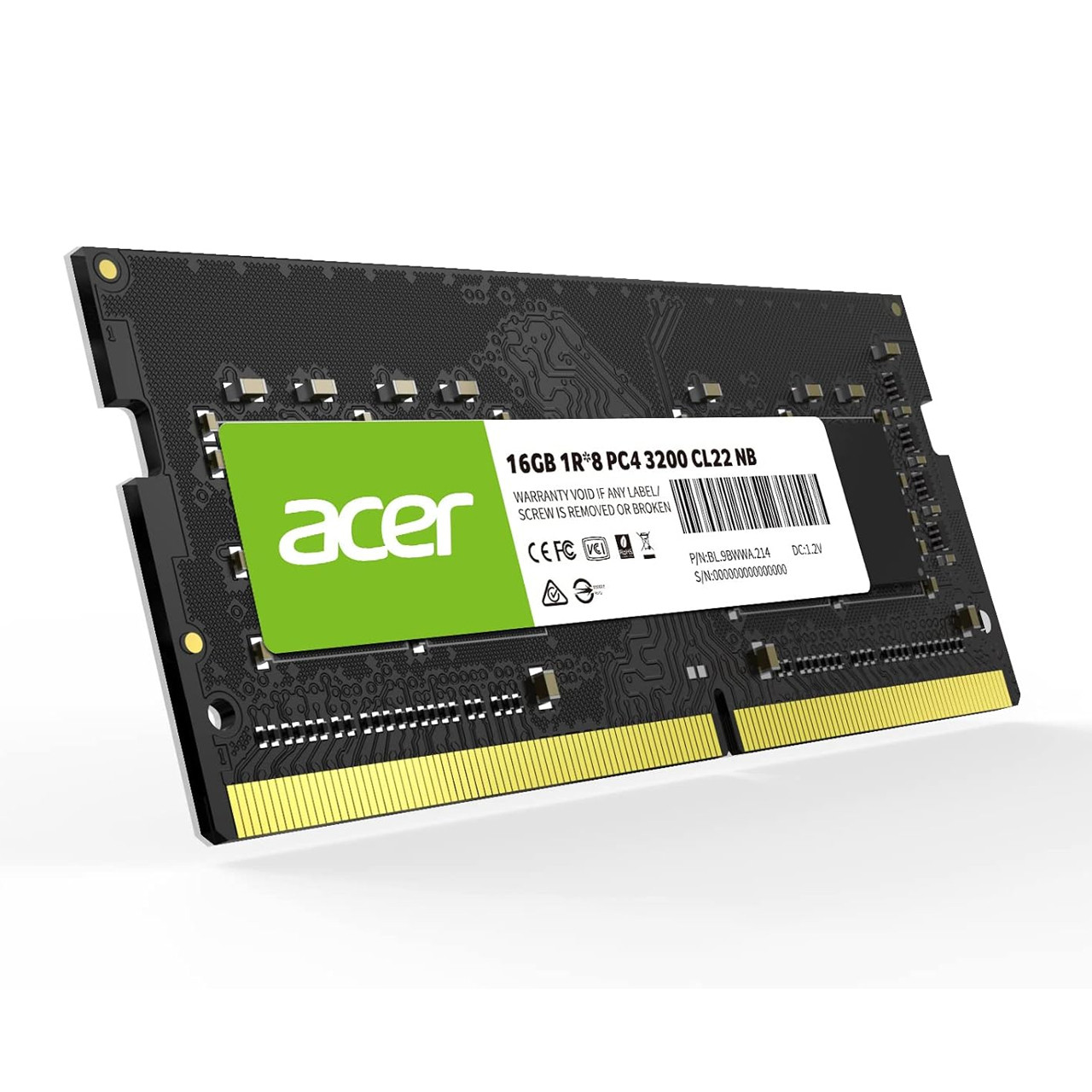 Acer SD100 16GB Single RAM 3200 MHz DDR4 CL22 1.2V Laptop Computer Memory (BL.9BWWA.214)