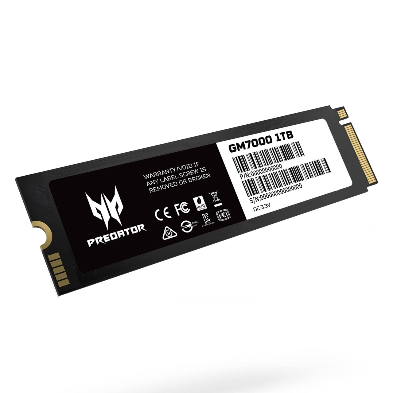 Acer Predator GM7000 1TB NVMe Gen4 Gaming SSD, M.2 2280, Compatible with PS5, PCIe 4.0  Up to 7400MB/s BL.9BWWR.105