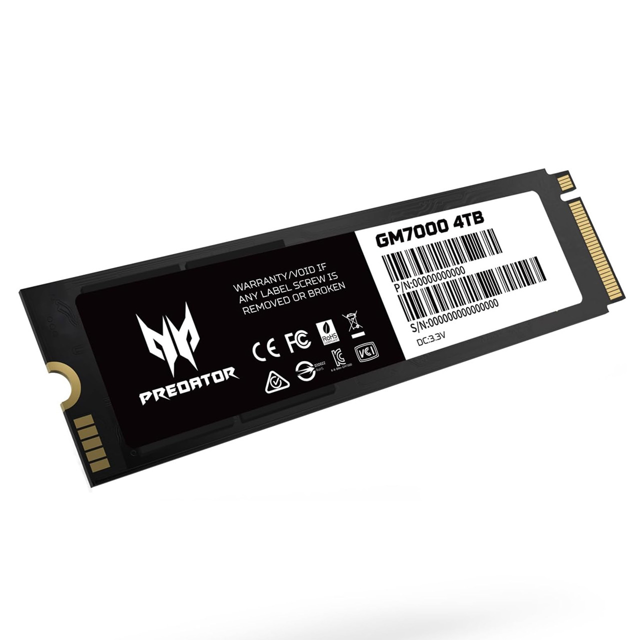 Acer Predator GM7000 4TB NVMe Gen4 Gaming SSD, M.2 2280, Compatible with PS5, PCIe 4.0  Up to 7400MB/s (BL.9BWWR.107)