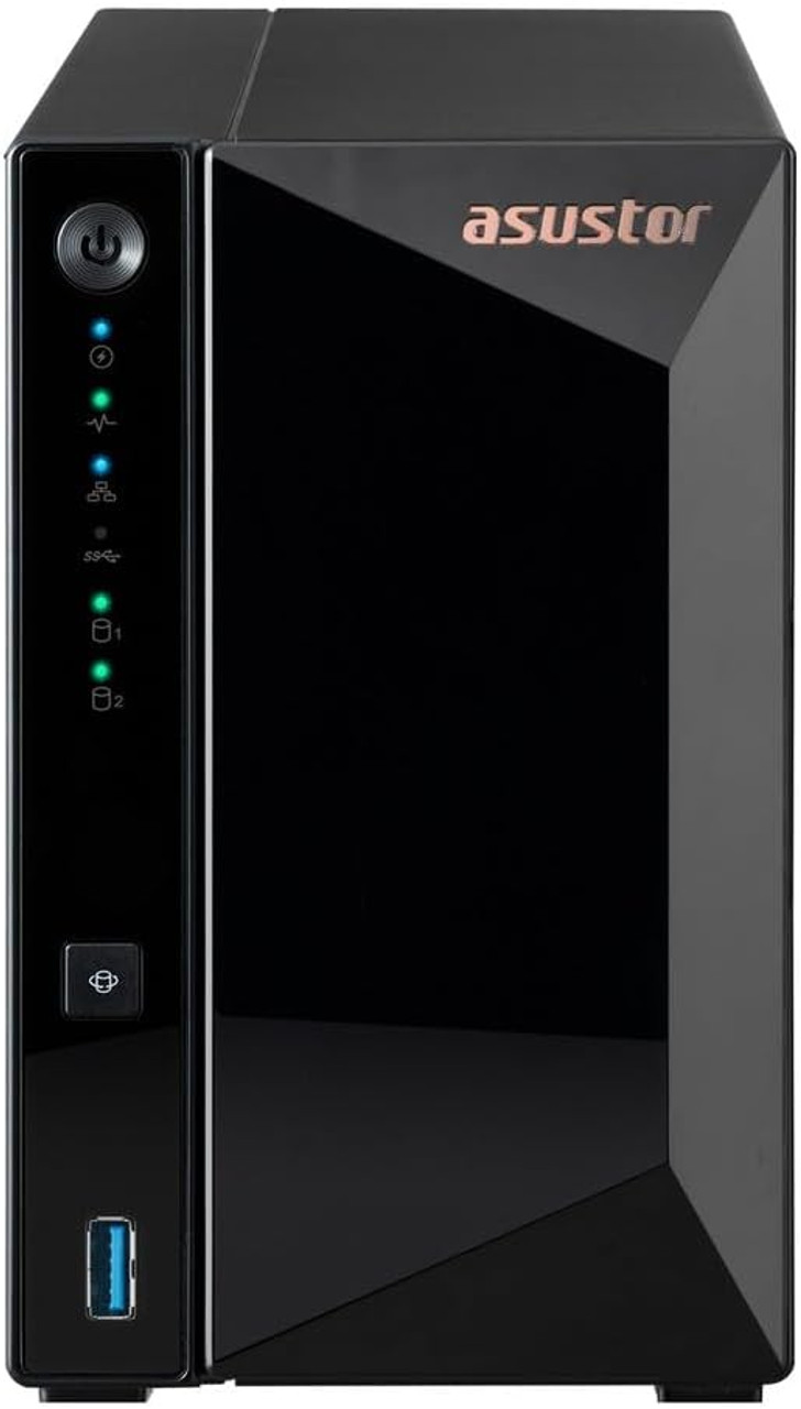 Asustor Drivestor 2 Pro Gen2 2 Bay NAS, Quad-Core 1.7GHz CPU, 2.5Gbe Port, 2GB DDR4 - Diskless (AS3302T v2)