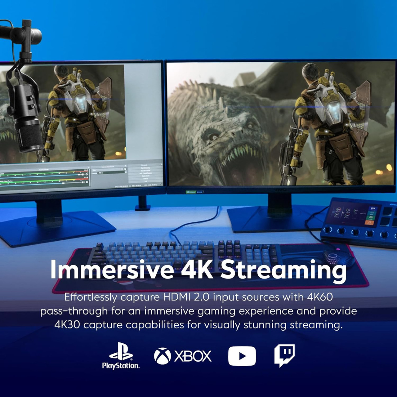 AVerMedia HDMI Capture Card, Live Streamer Ultra HD 4K60 Pass-Through on PS5, PS4 Pro, Xbox, Switch Games (GC571)