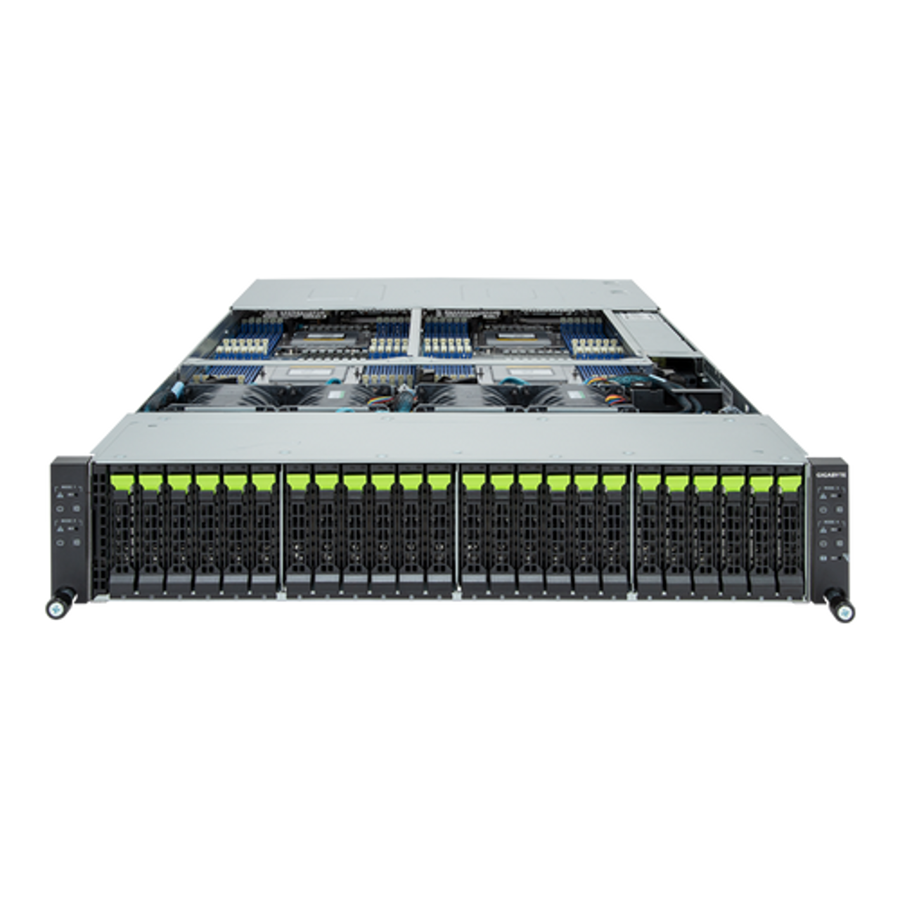 Gigabyte 2U High Density Server Barebone - AMD EPYC 9004, 4-Node Dual CPU, 24x Gen4 NVMe/SATA/SAS Bays H273-Z80-AAN1