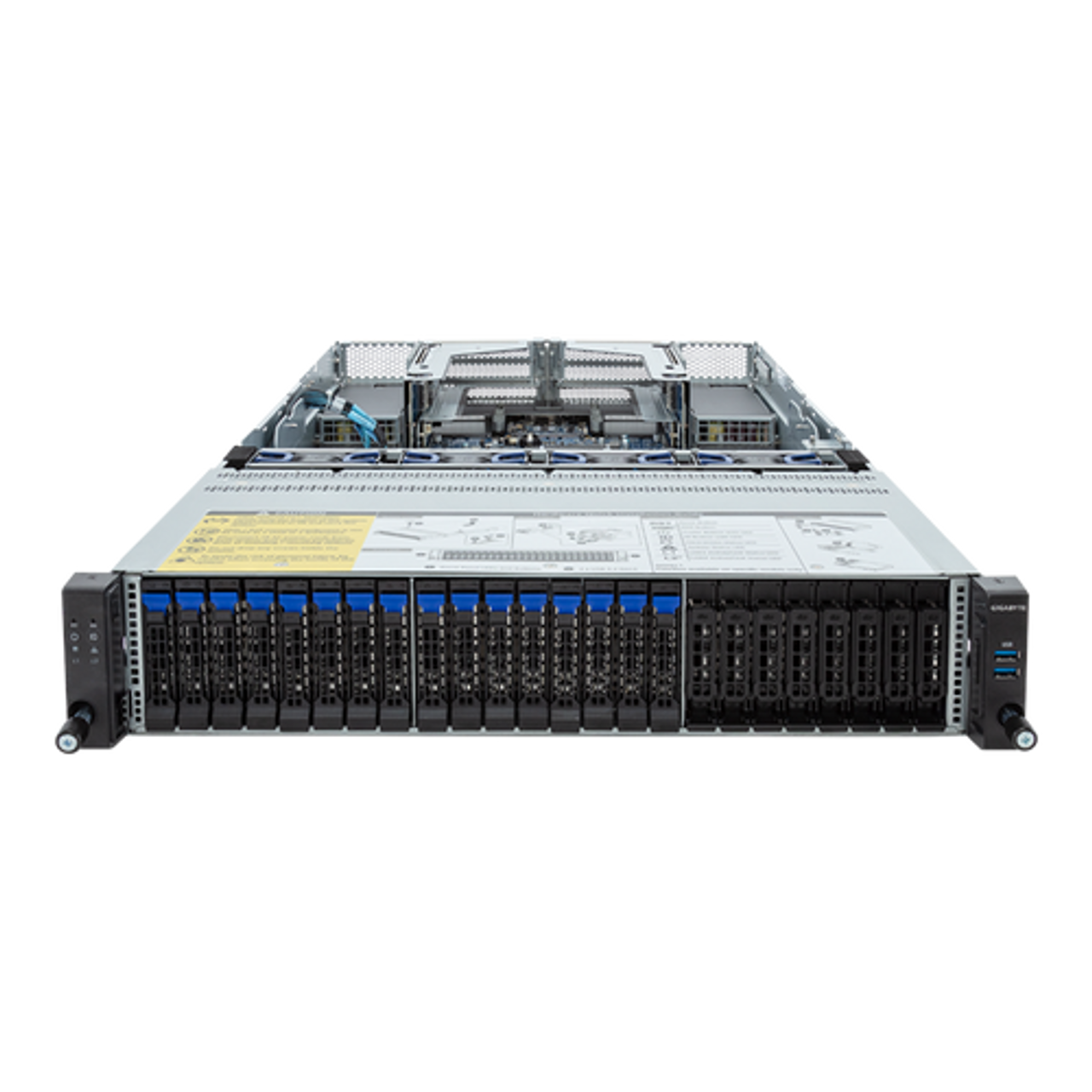 Gigabyte 2U Rack Server Barebone - AMD EPYC 9004, Dual CPU, 3x M.2, 24x DIMM Slots, 16x SATA/SAS Bays R283-Z92-AAD1