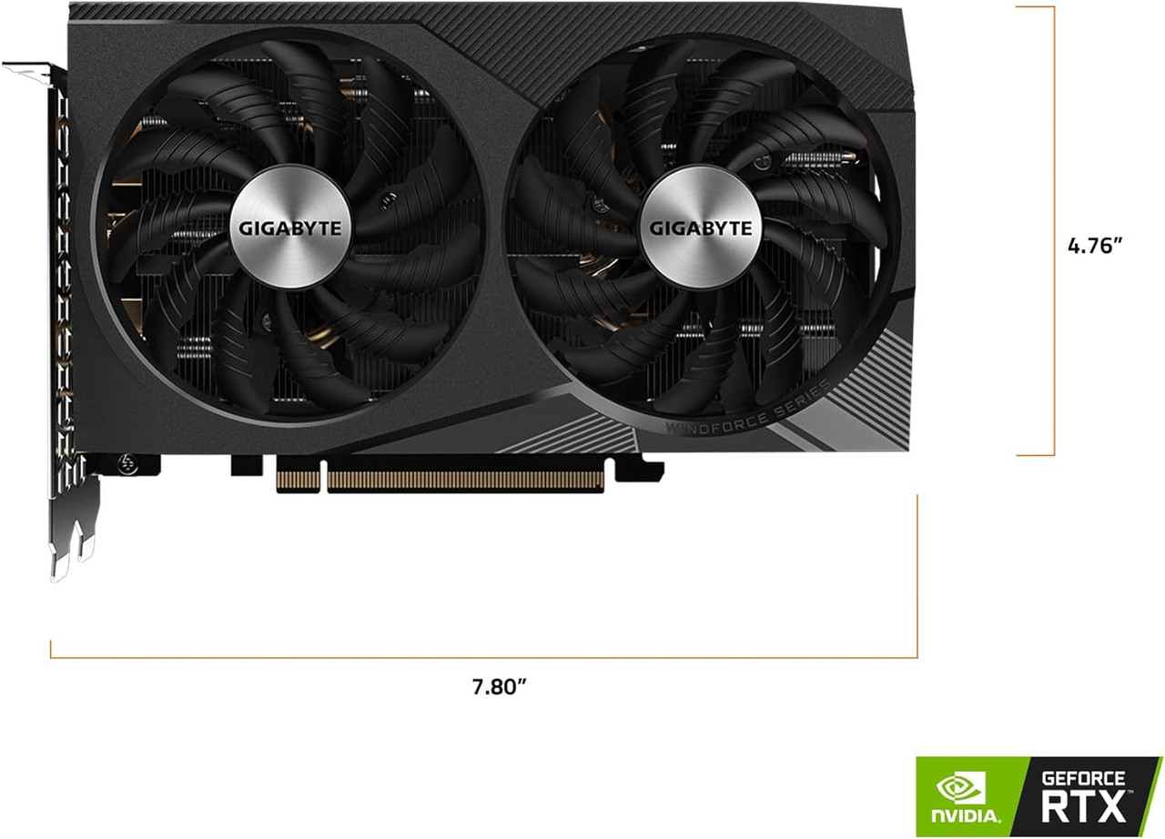 Gigabyte GeForce RTX 3060 WINDFORCE OC 12G Graphics Card, 2X WINDFORCE Fans,12GB 192-bit GDDR6 GV-N3060WF2OC-12GD REV2.0