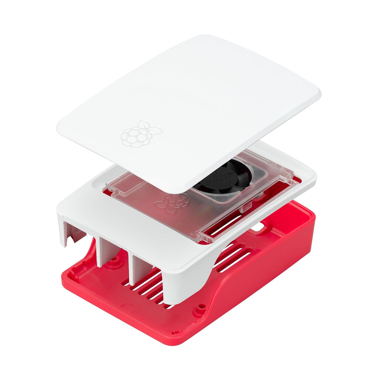 Raspberry Pi Active Cooling PWM Fan Protection, Inbuilt fan case, Red-White SC1159