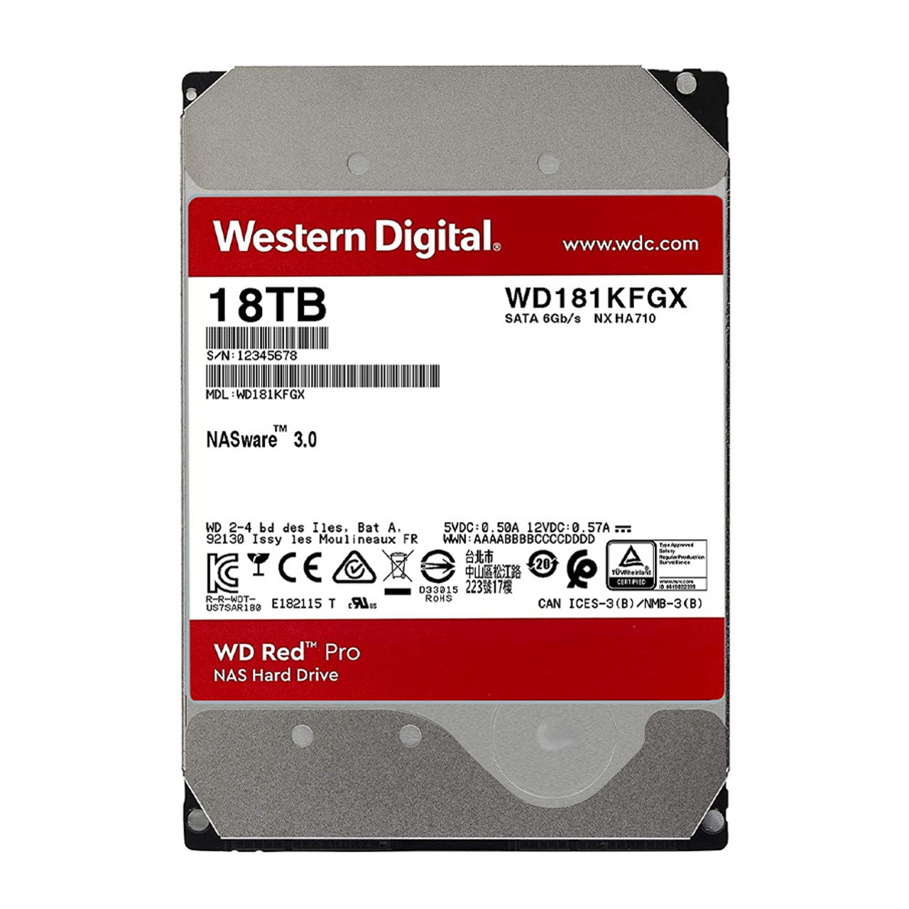 WD 18TB WD Red Pro NAS Internal Hard Drive HDD WD181KFGX (Pack of 2)