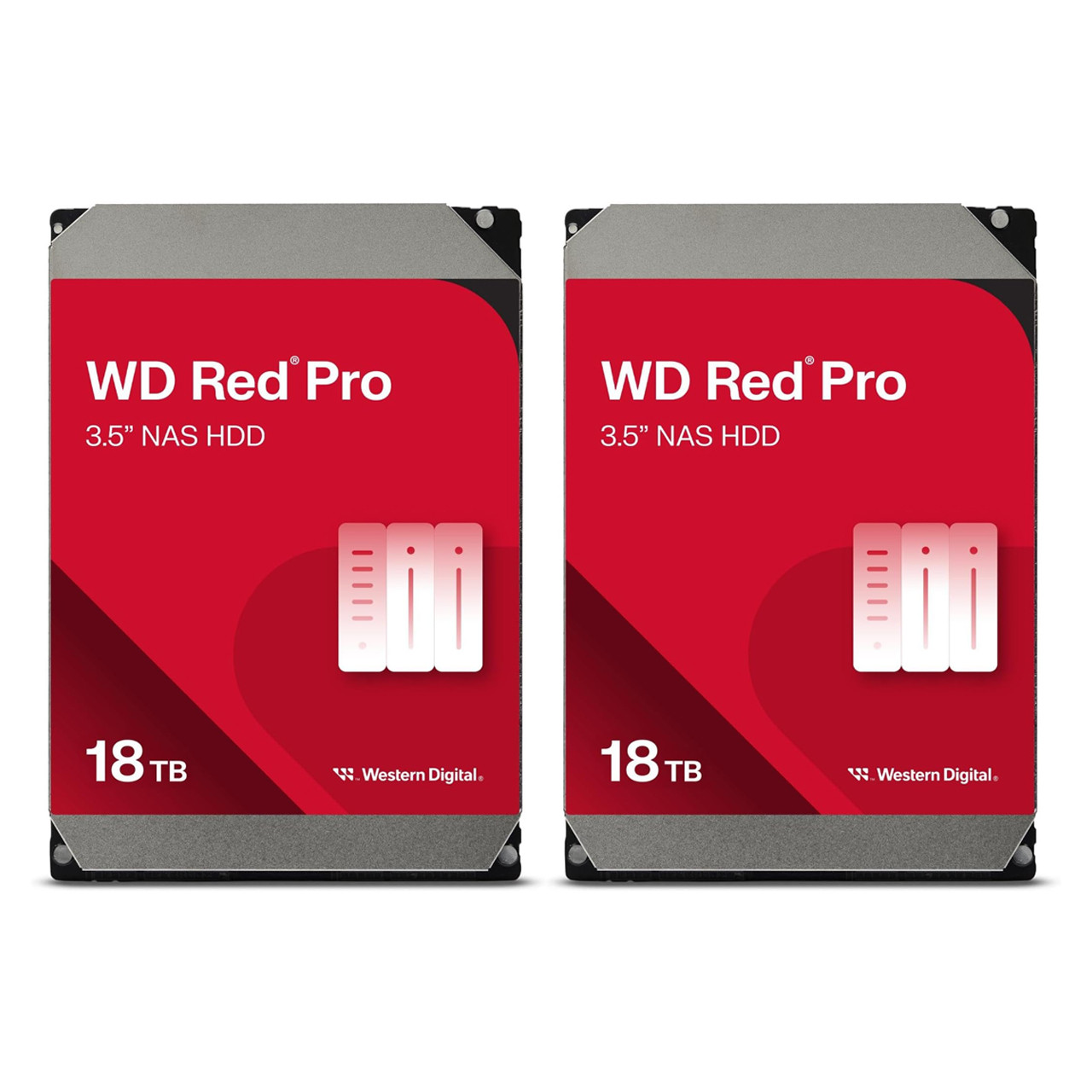 WD 18TB WD Red Pro NAS Internal Hard Drive HDD WD181KFGX (Pack of 2)
