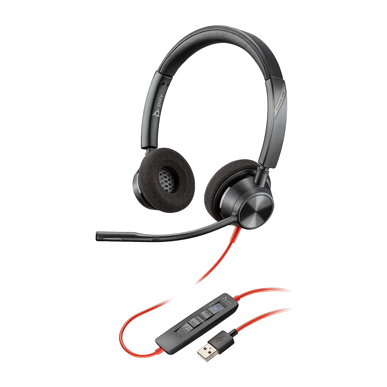 Poly Blackwire 3320 Wired Headset – Hi-fi Stereo - Connect to PC/Mac via USB-C or USB-A -Teams Certified Zoom 8X220AA