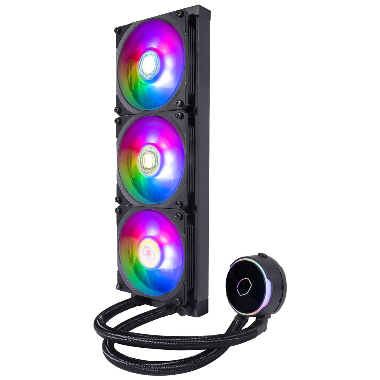 Cooler Master MasterLiquid PL360 FLUX AIO CPU Liquid Cooler, Gen2 ARGB 360mm 120 PWM Fans (Black) MLY-D36M-A23PZ-R1