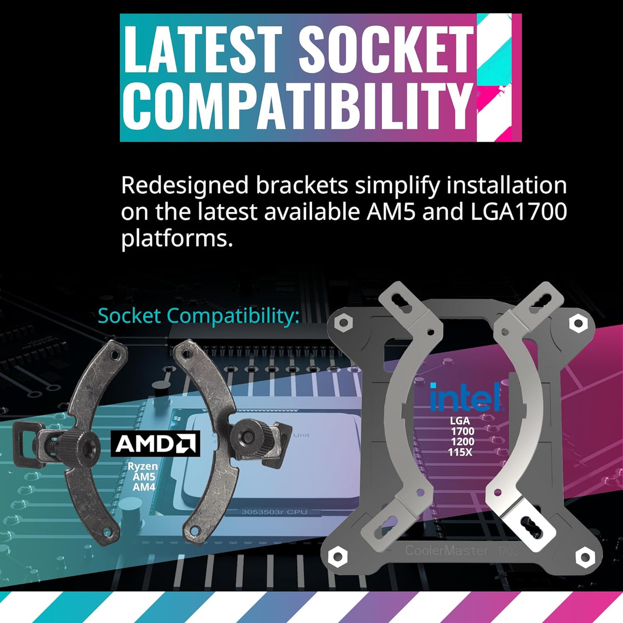 Cooler Master Master Liquid PL240 FLUX AIO CPU Liquid Cooler, Gen2 ARGB 240mm 120 PWM Fans (Black) MLY-D24M-A23PZ-R1