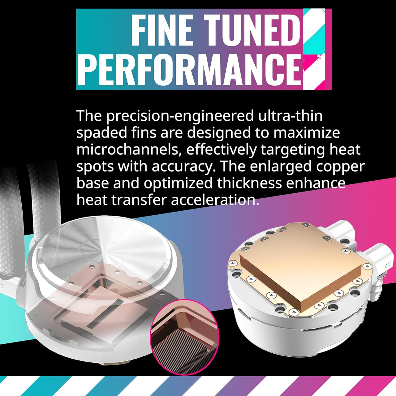 Cooler Master MasterLiquid PL240 FLUX AIO CPU Liquid Cooler, Gen2 ARGB 240mm120 PWM Fans (white) MLY-D24M-A23PZ-RW