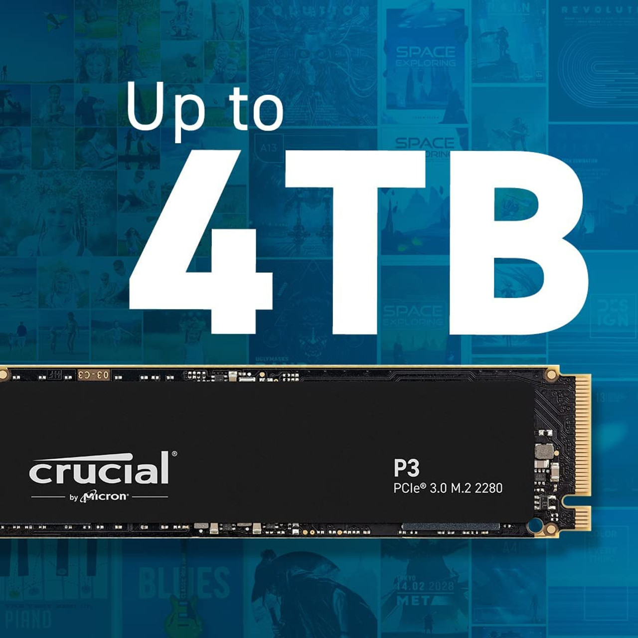 Crucial CT4000P3SSD8 P3 4TB PCIe 3.0 3D NAND NVMe M.2 SSD, up to 3500MB/s (Pack of 6)