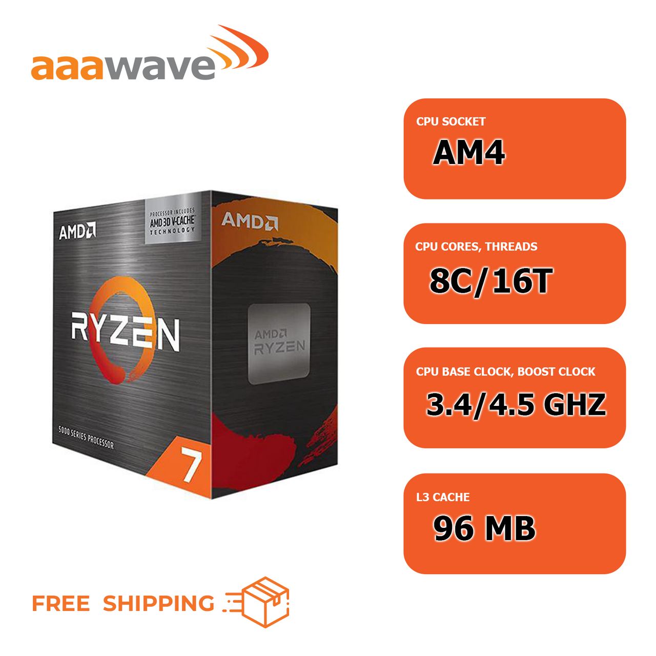 AMD Ryzen 7 5800X3D Processor 8-Core 3.4GHz AM4 Desktop CPU w/ Gigabyte GeForce RTX 3060 Gaming OC 12G (REV2.0) Graphics Card