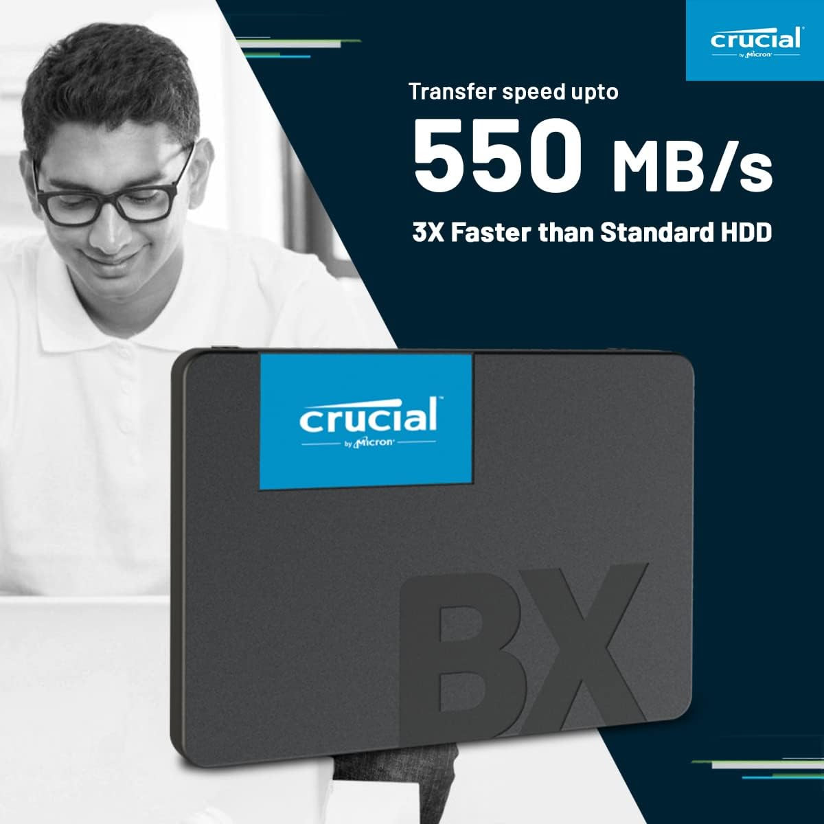 With read speeds of up to 550MB/s, it enhances multitasking and application performance for both laptops and desktops.