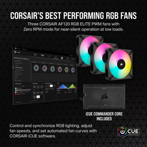 Equipped with CORSAIR CAPELLIX LEDs, the cooler offers ultra-bright, energy-efficient lighting to enhance the visual appeal of your build.