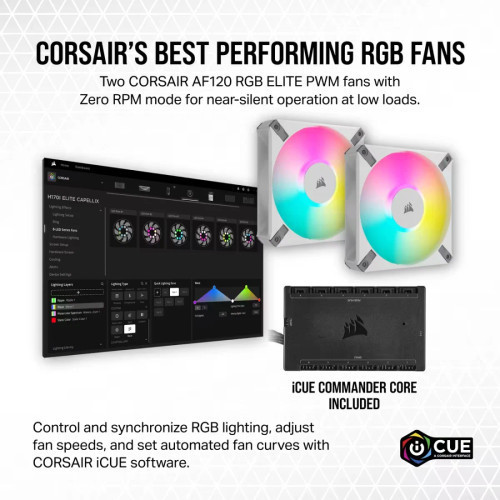 The cooler is equipped with CORSAIR’s CAPELLIX LEDs, offering bright, energy-efficient lighting that enhances the aesthetics of your PC build.