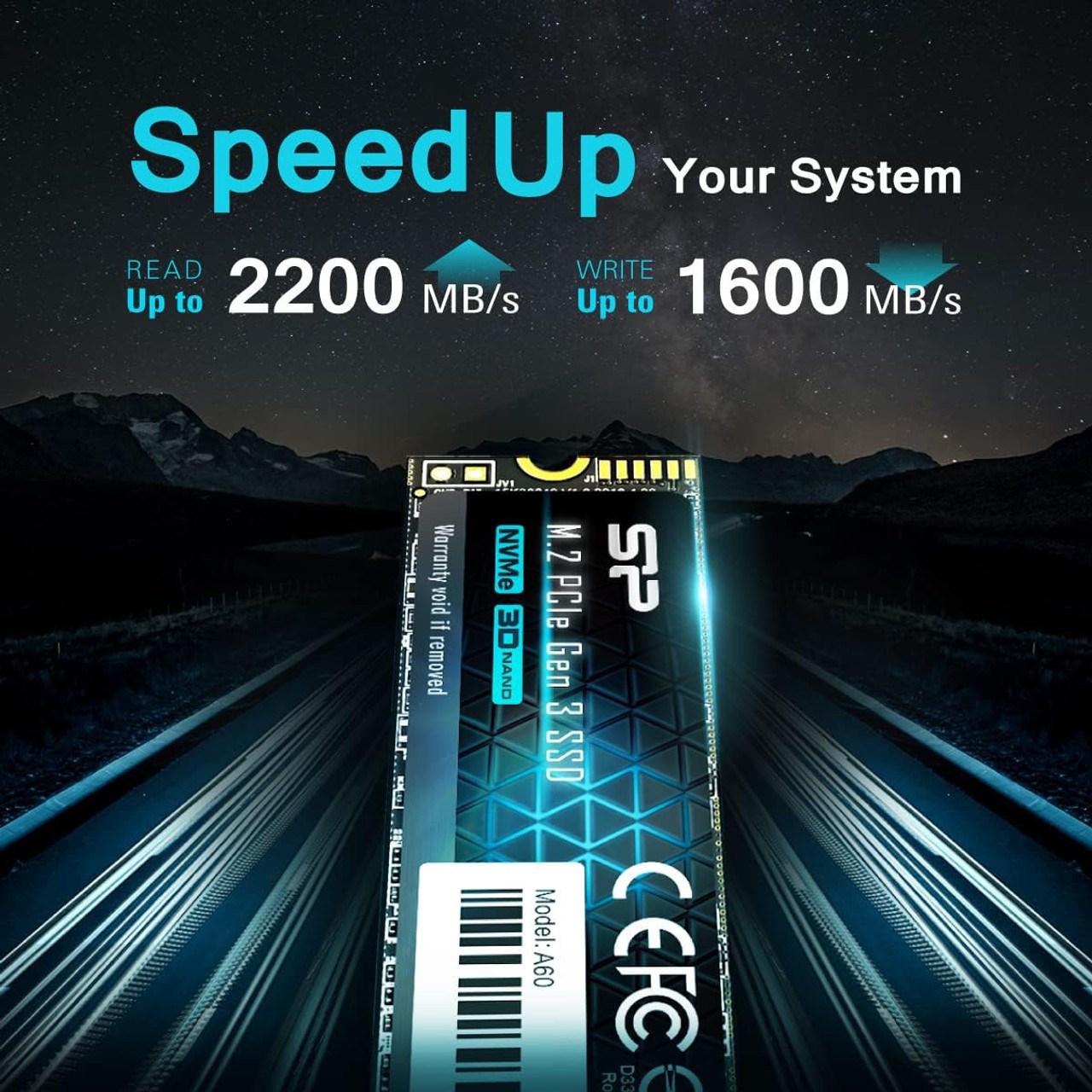 It features a PCIe Gen3x4 interface, offering read speeds up to 2,200MB/s and write speeds up to 1,600MB/s.