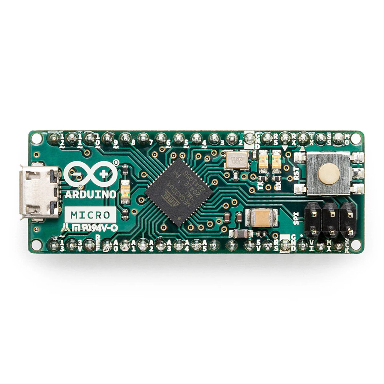 The Arduino Micro (A000053) is a compact microcontroller board powered by the ATmega32U4 processor, offering robust performance for various applications.