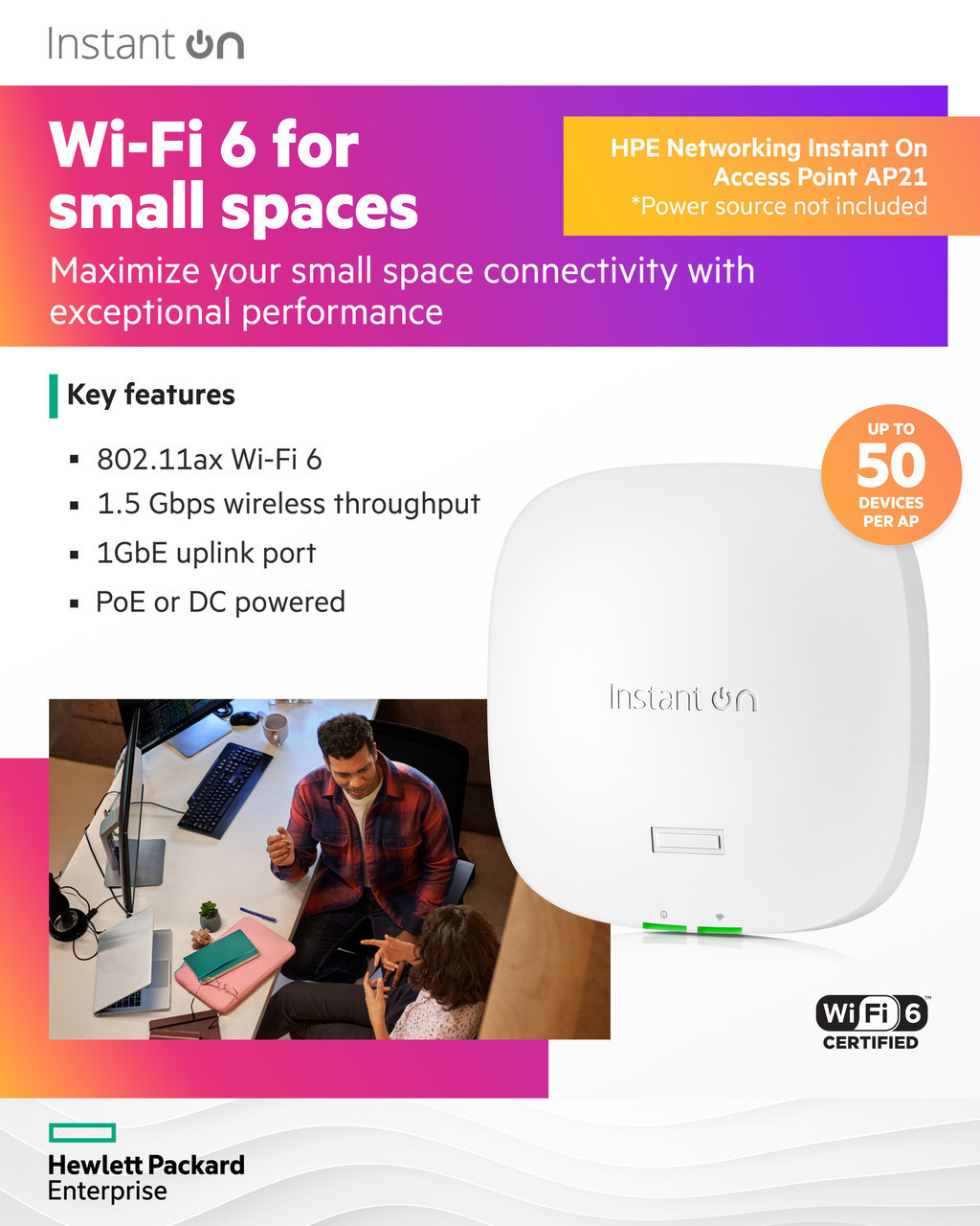 The AP21 is ideal for small and medium-sized businesses needing reliable Wi-Fi.