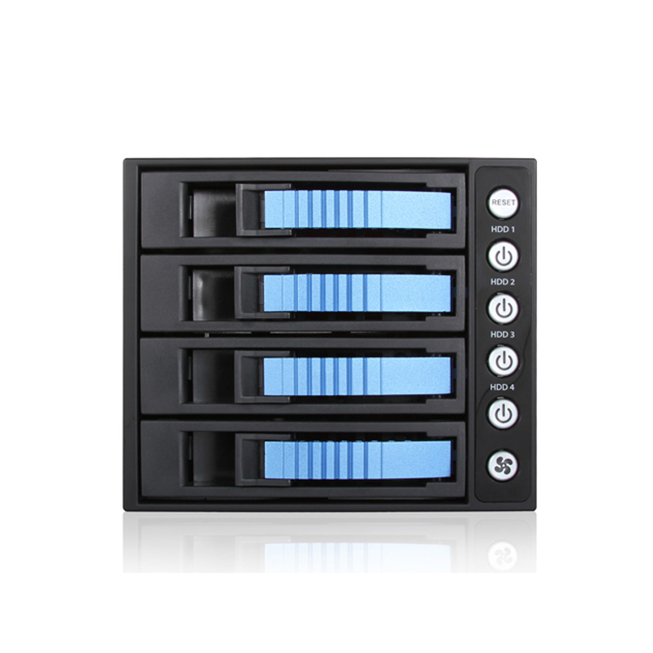 The iStarUSA BPU-340SATA 3x 5.25" to 4x 3.5" 2.5" SAS SATA 6 Gbps HDD SSD Hot-swap Rack allows for easy installation of multiple drives in a single 5.25" drive bay.
