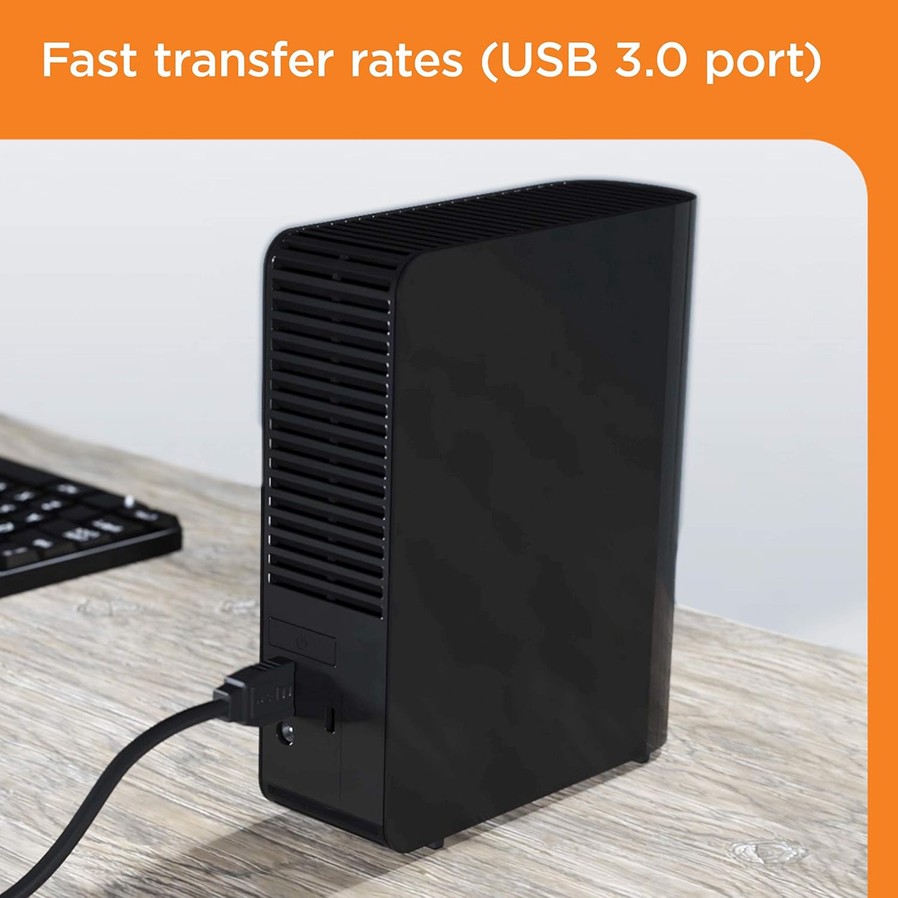 The drive delivers high-speed data transfer rates with USB 3.0, ensuring efficient file management and smooth performance.