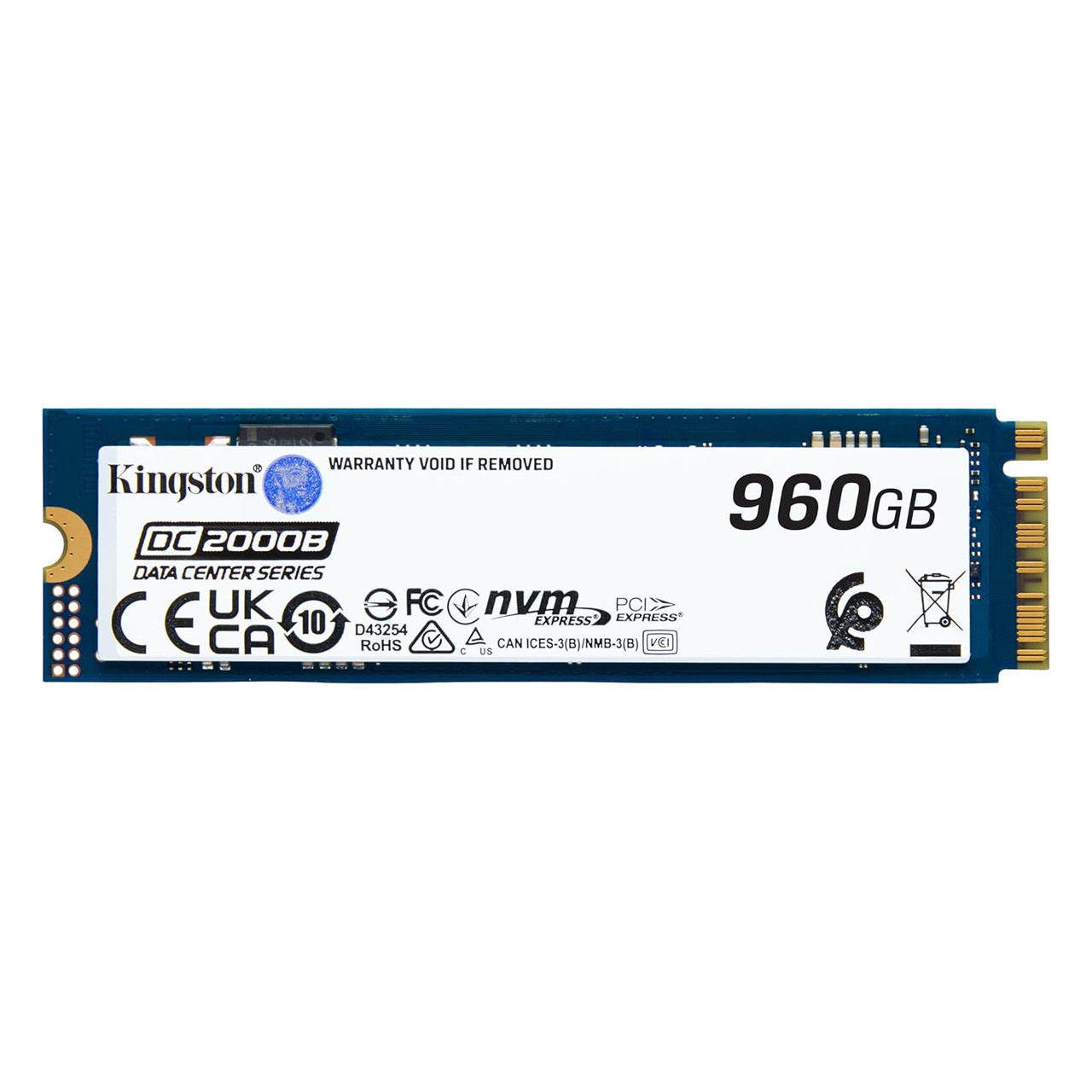 The Kingston 960GB DC2000B SSD features PCIe 4.0 NVMe technology, providing exceptional speed and low latency for enterprise workloads.