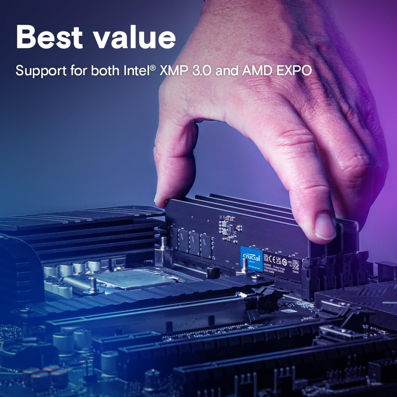Ideal for gaming, content creation, and professional applications, the Crucial 64GB DDR5 RAM ensures smooth performance under heavy loads.