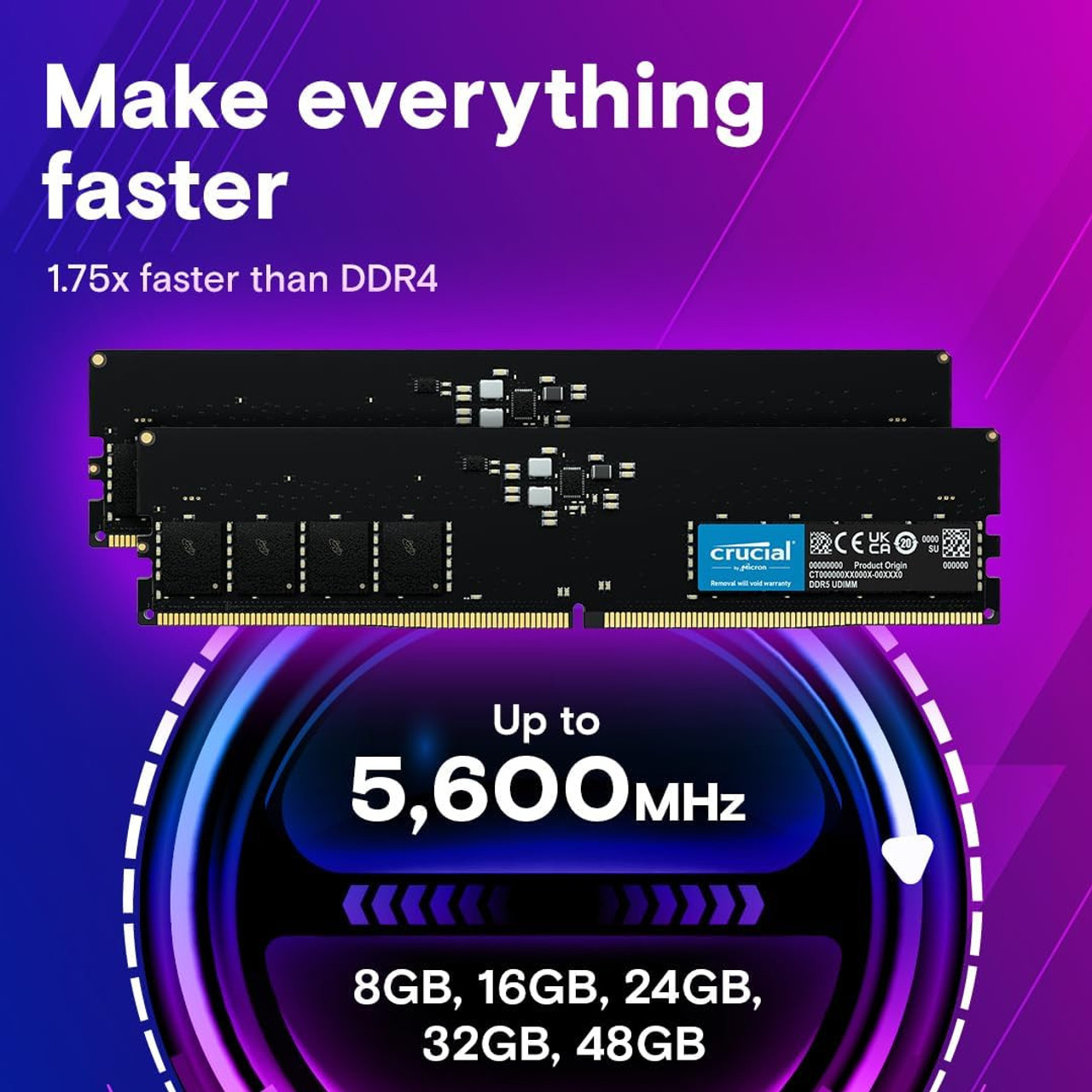 DDR5 technology enhances bandwidth, ensuring faster data transfer rates and improved system responsiveness.