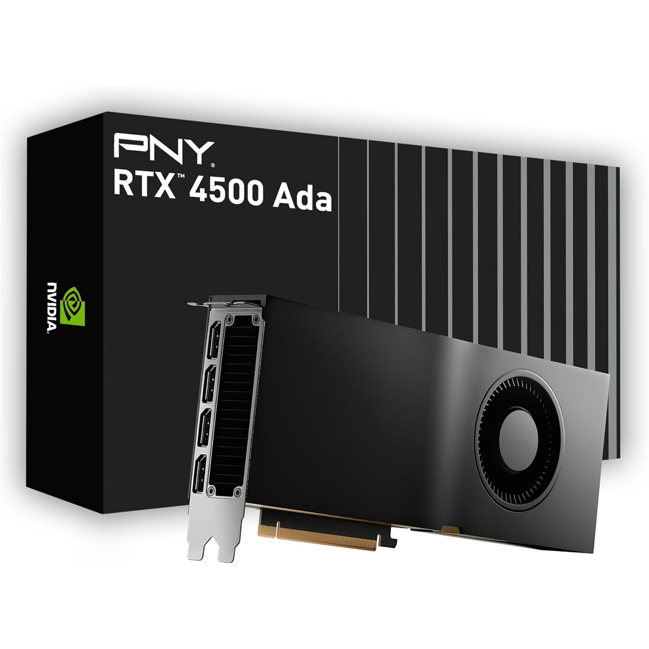 The PNY NVIDIA RTX 4500 Ada Generation features 24GB of GDDR6 memory, providing exceptional performance for demanding applications like 3D rendering and AI workloads.